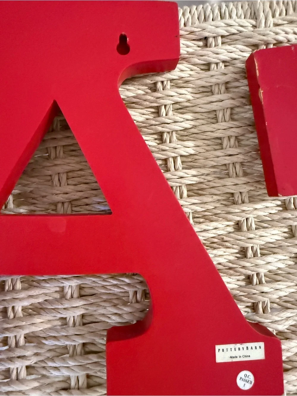 Pottery Barn Red Wooden Letters eat Accent